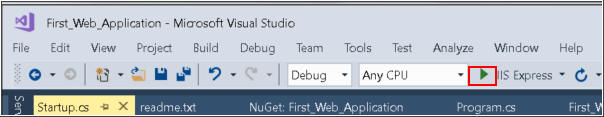Execute the application by clicking on Run button