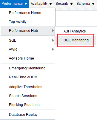 Description of sql-monitoring-menu.png follows