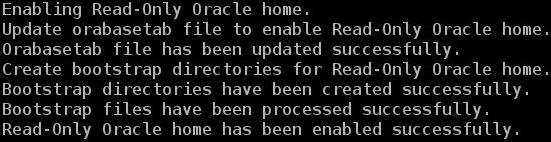 Description of the Enabling Read-Only Oracle Home Script Ouput