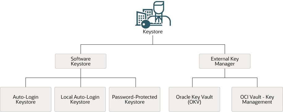 Oracle Database supported keystores