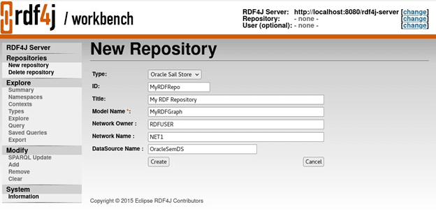 Create New Repository in RDF4J Workbench