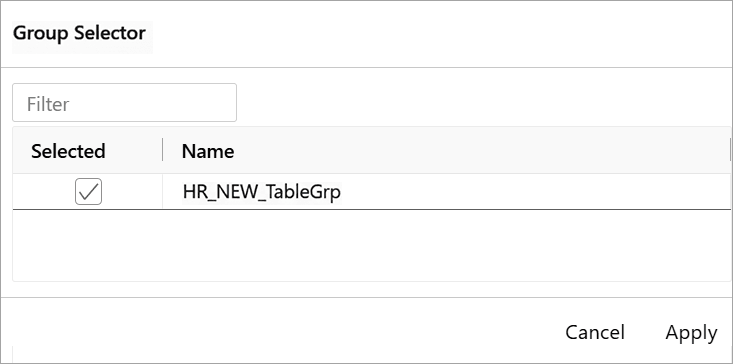 Group Selector panel Group Selector panel