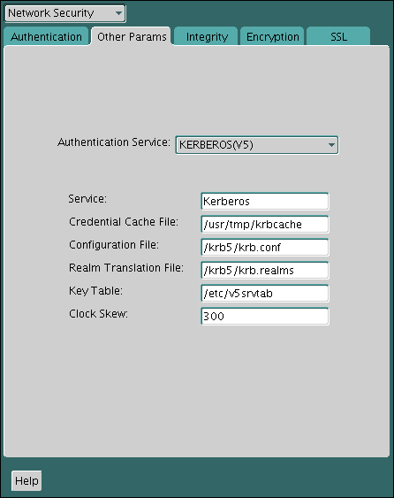 Kerberos Authentication Service Settings