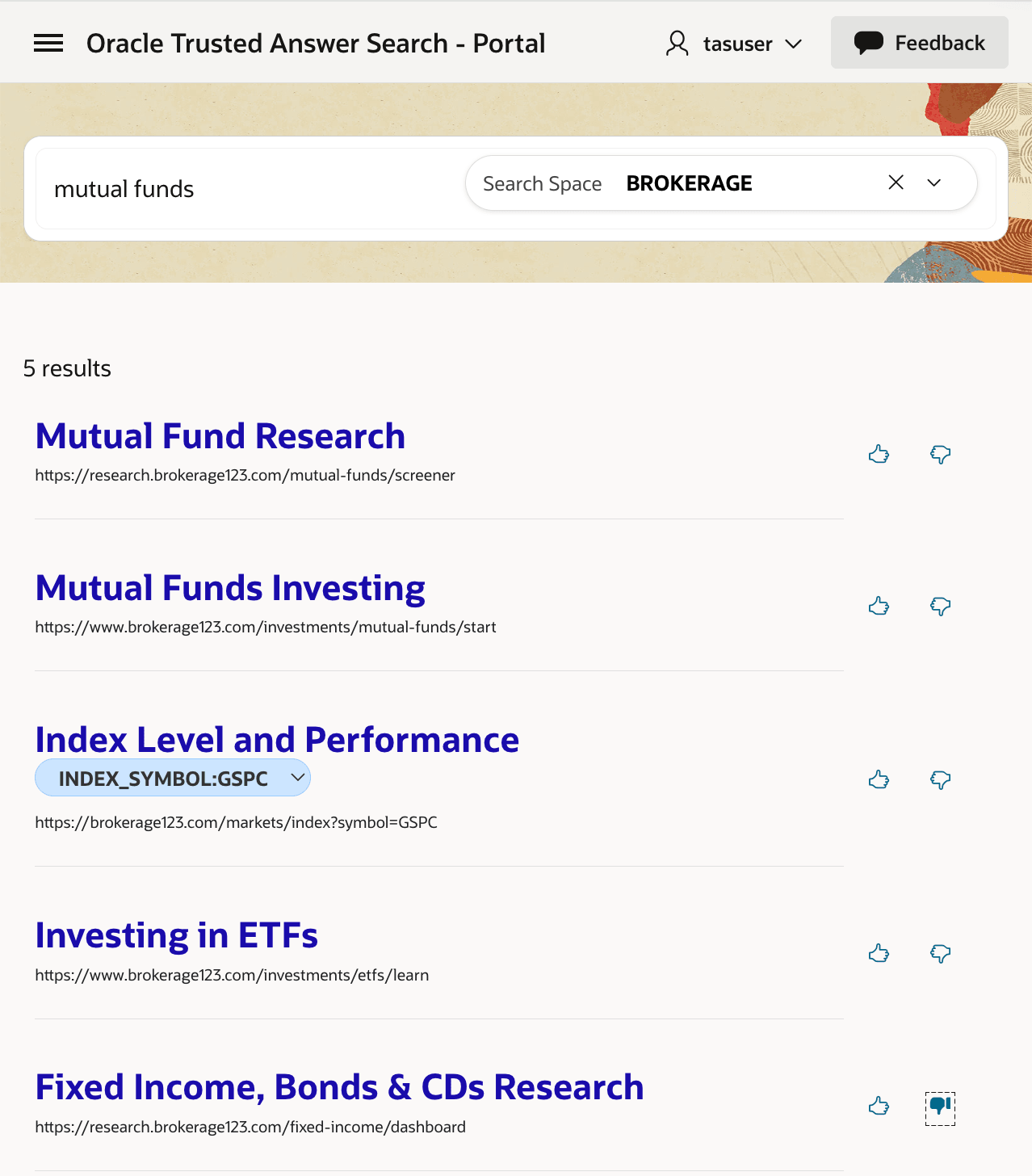 Portal user downvoting the Tax Forms & Information card