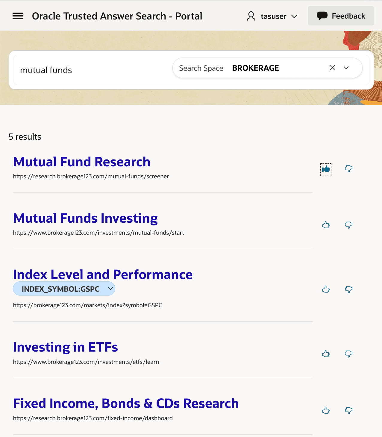 Portal user upvoting the Mutual Fund Research card