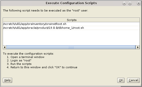 execute configuration scripts window