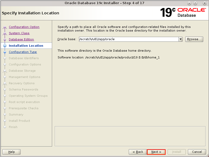 installation location