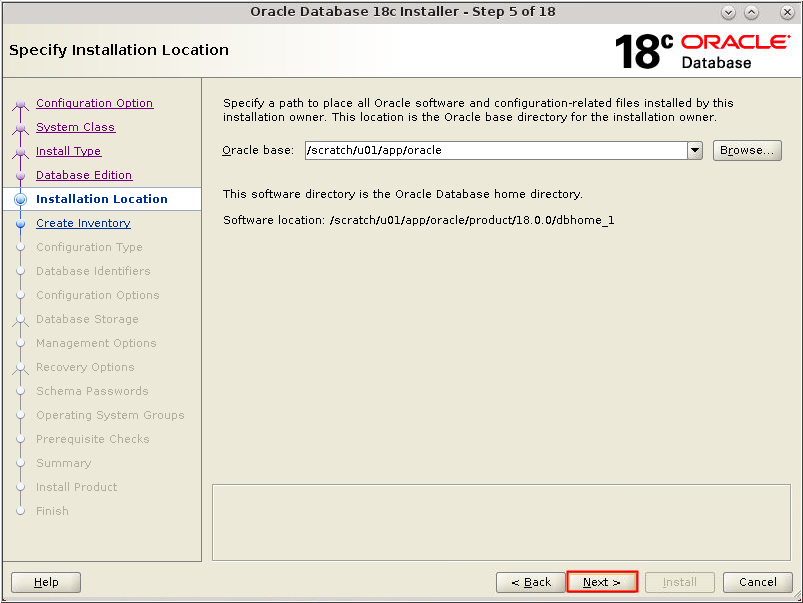 installation location