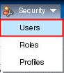 Users selected in the Security menu
