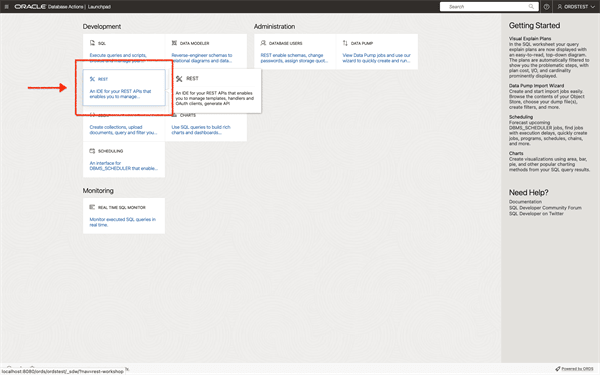 Getting Started with Oracle REST Data Services