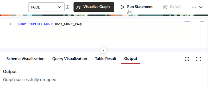 Dropping a PGQL Property Graph