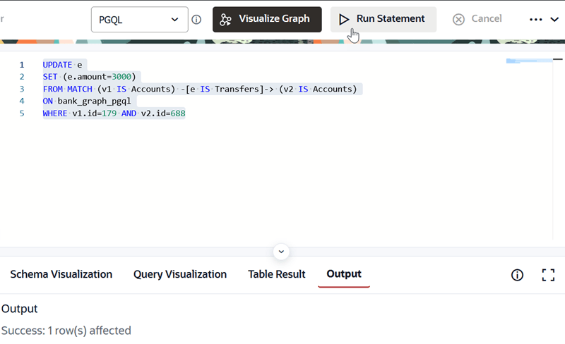 Modifying a PGQL Property Graph