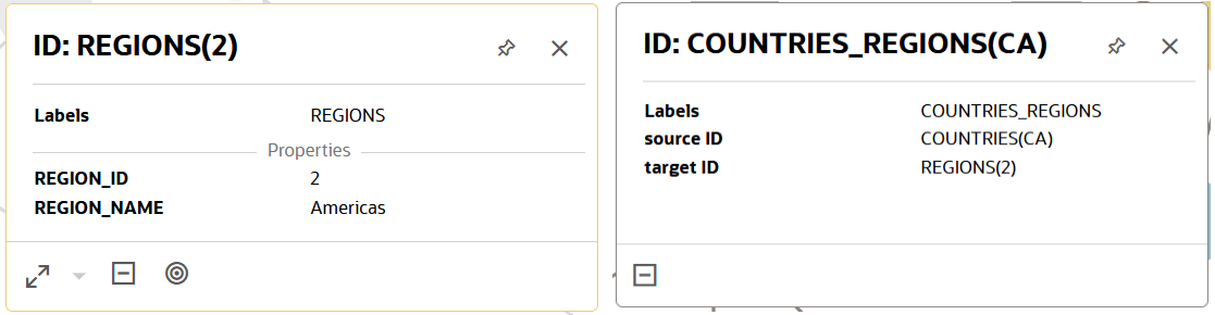 Vertex and Edge Tooltips for a PGQL Property Graph Query