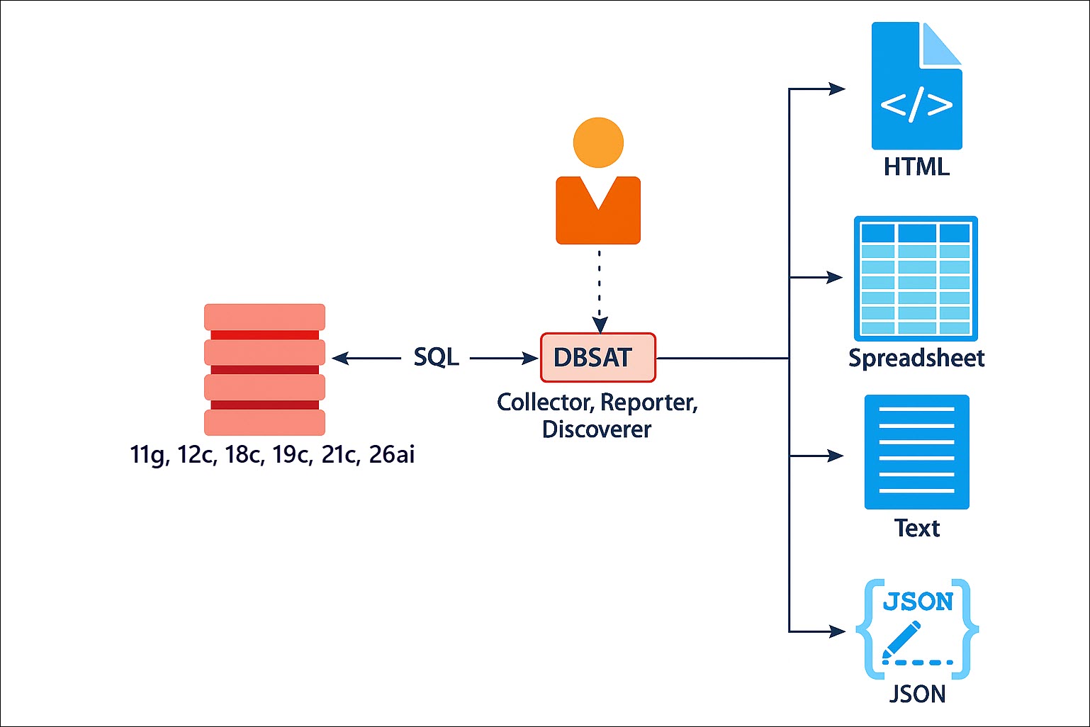 DBSAT Components, Sources, and Reports.