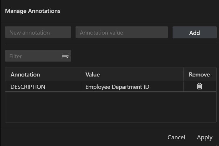 Manage Annotations slider