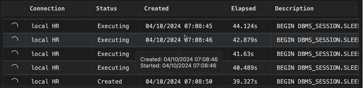 task monitor information