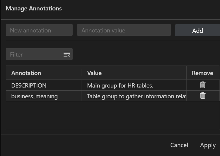 Manage Annotations slider