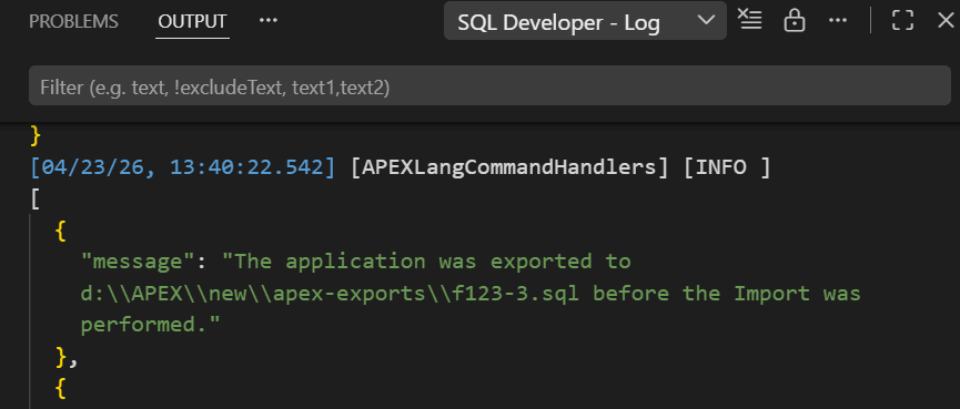 Description of apex_import_log_file.png follows