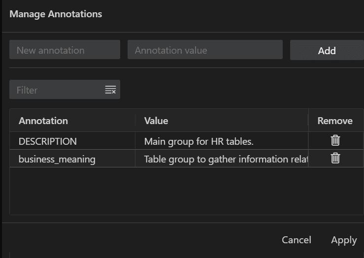 Manage Annotations slider
