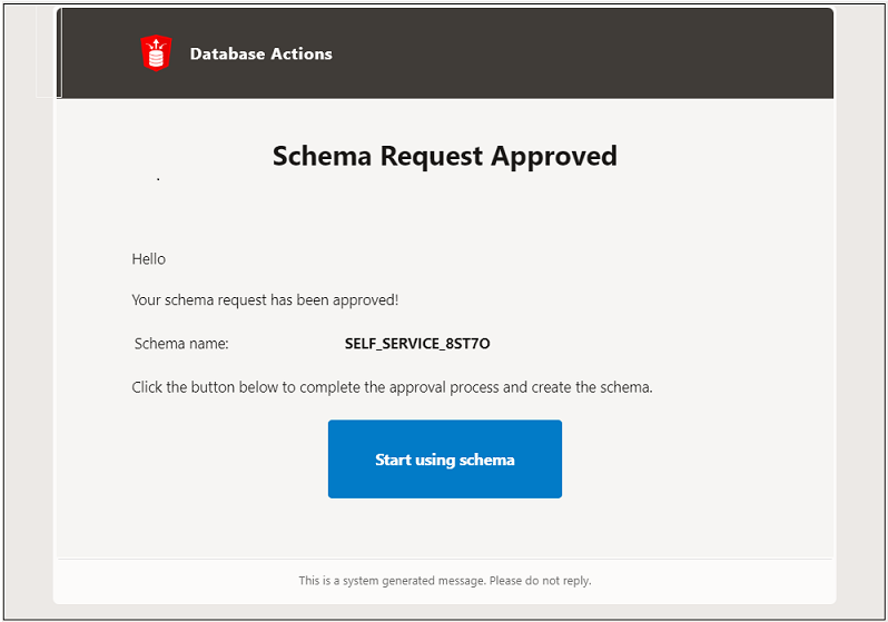 Schema approved through mail