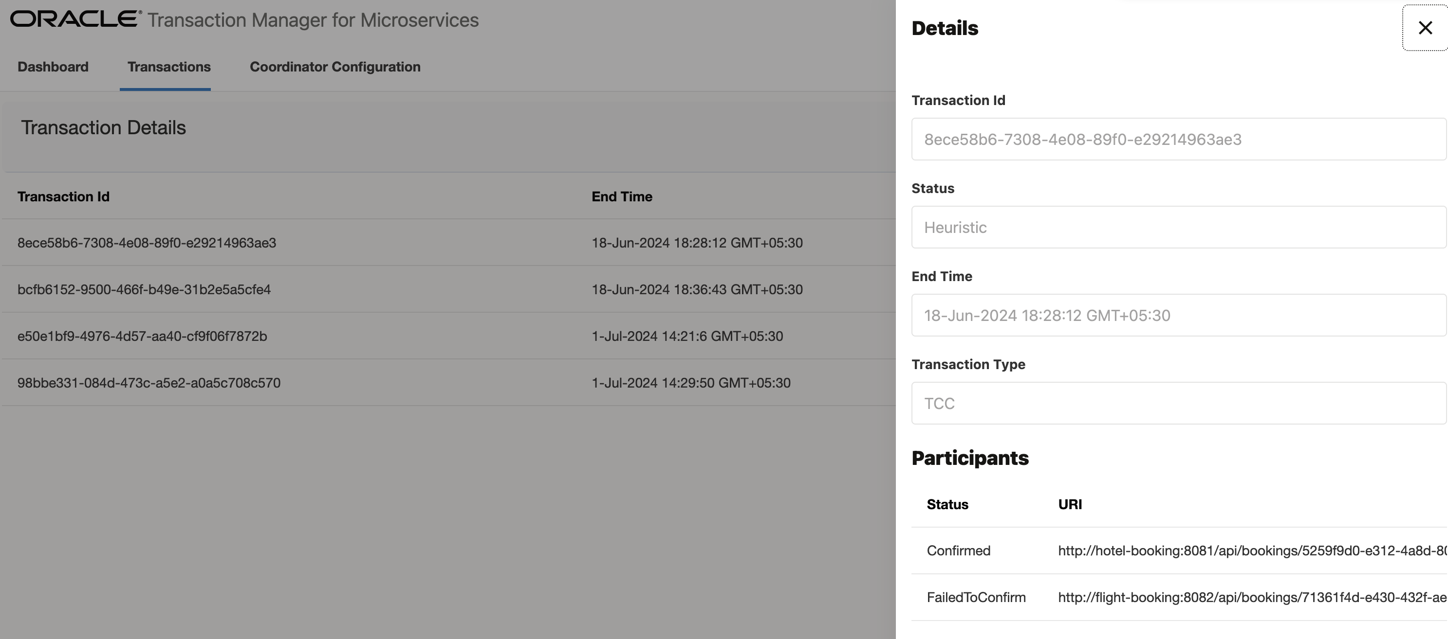 Details of a TCC transaction which is in heuristic state Details of a TCC transaction which is in heuristic state