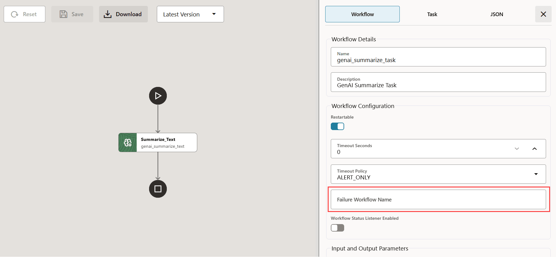 failure workflow name