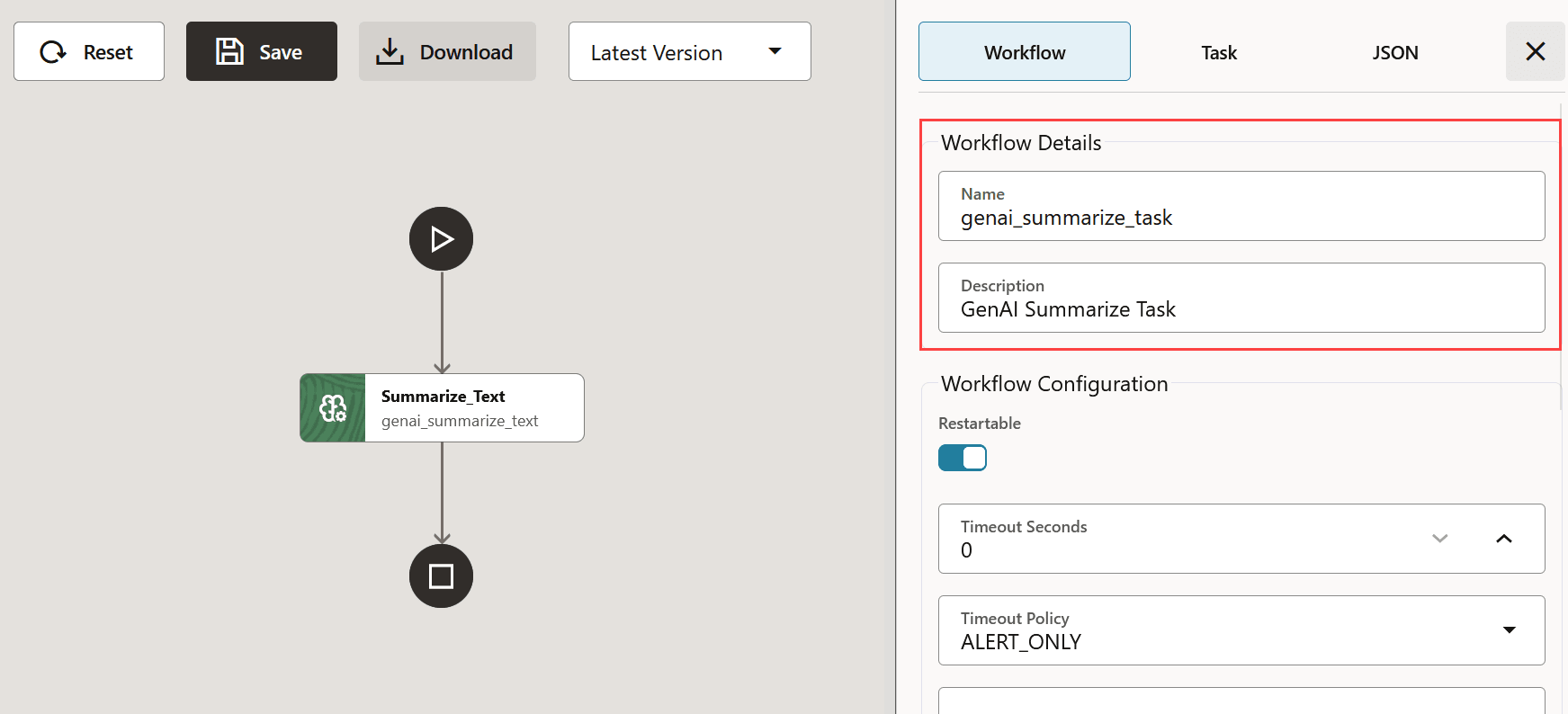 Workflow details is automatically populated Workflow details is automatically populated