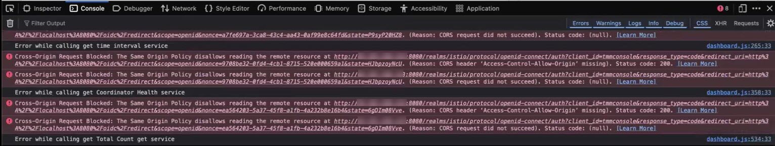 Cross-Origin Request Blocked error message in Console tab of the Developer tools in your browser Cross-Origin Request Blocked error message in Console tab of the Developer tools in your browser