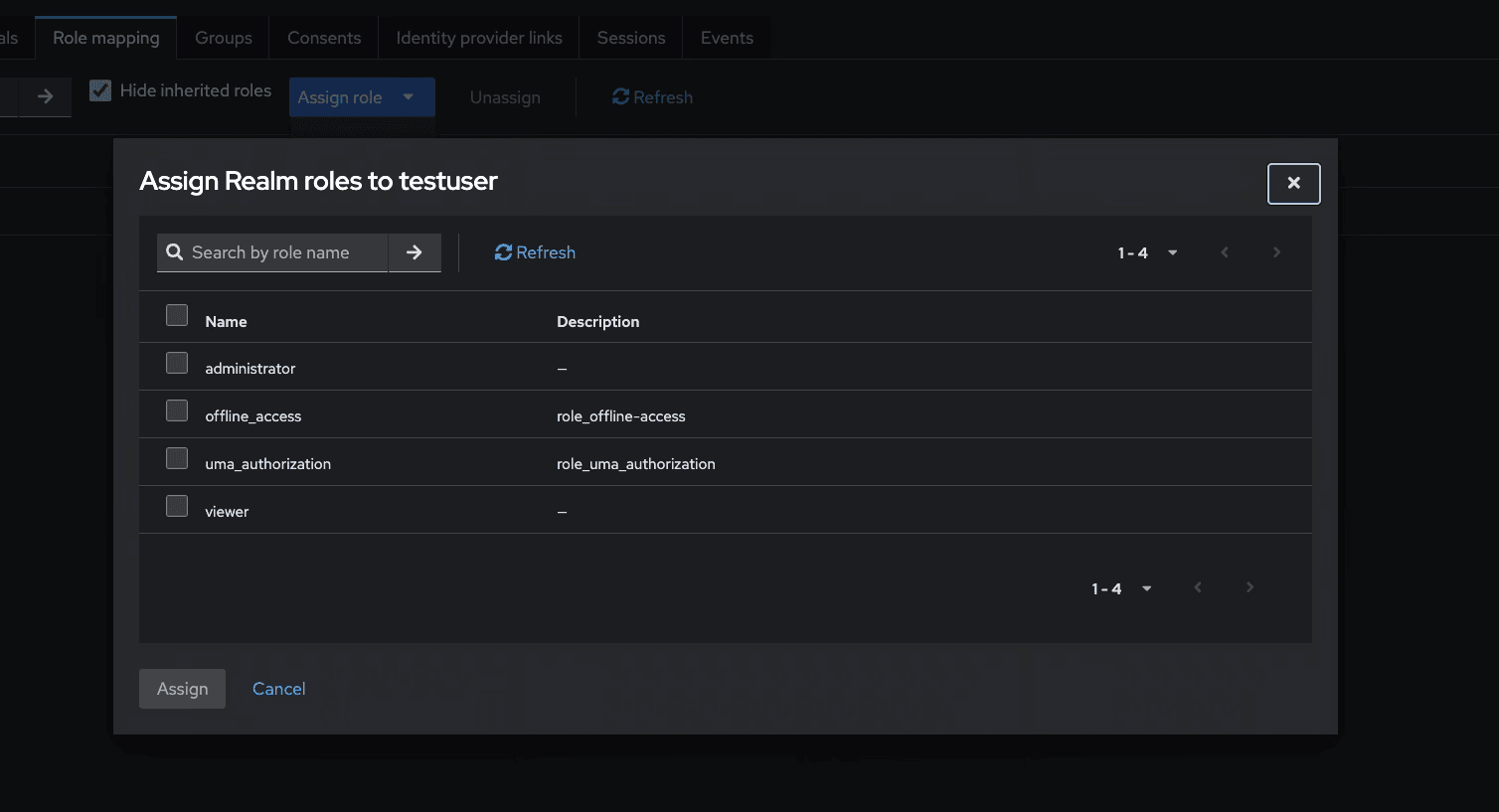 Assign Realm Roles to a user Assign Realm Roles to a user