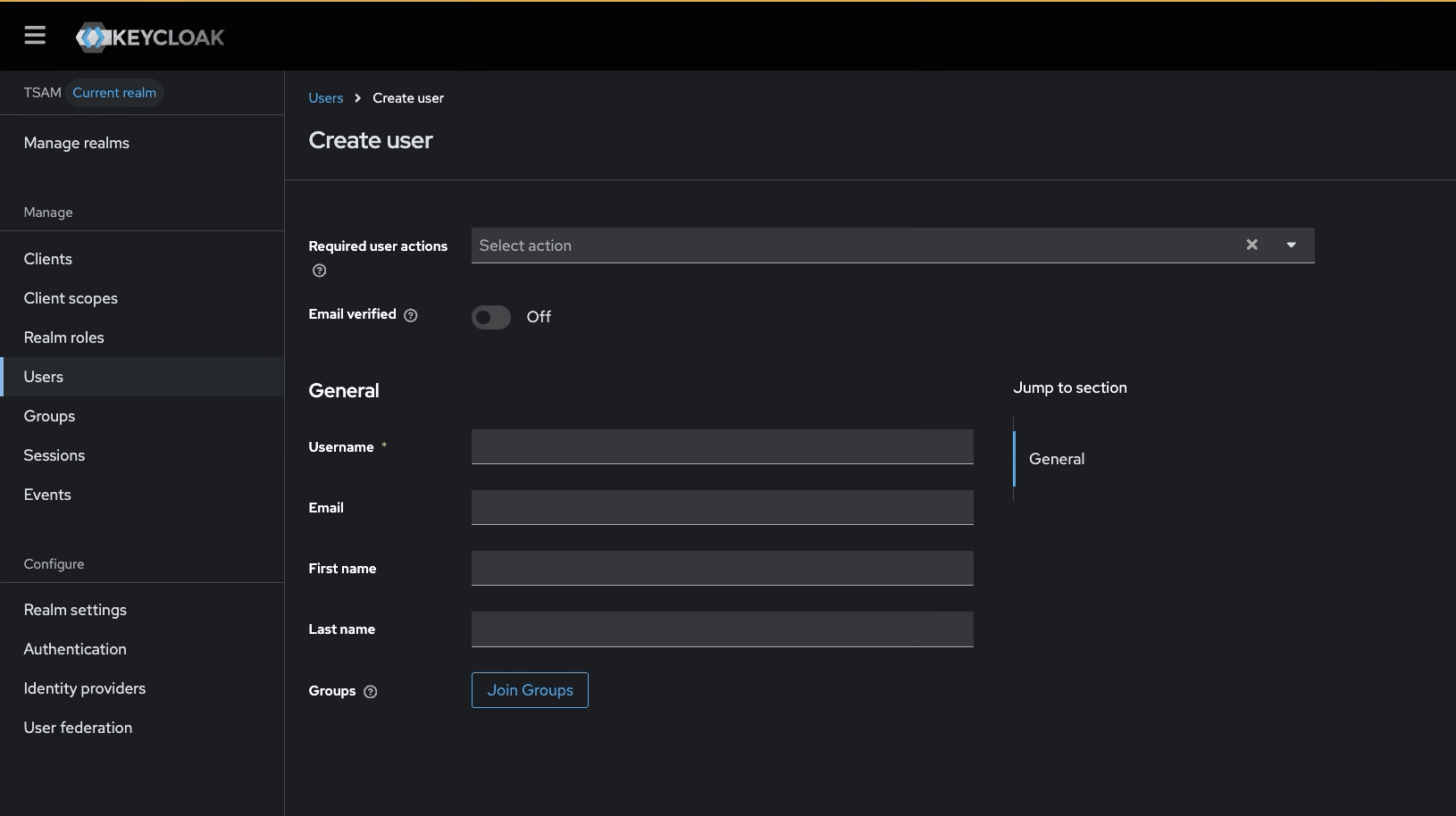 Create user