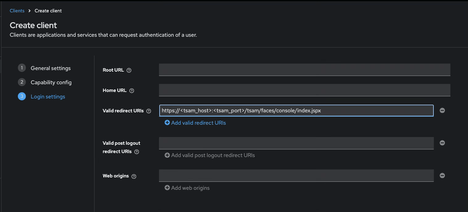 Valid redirect URIs