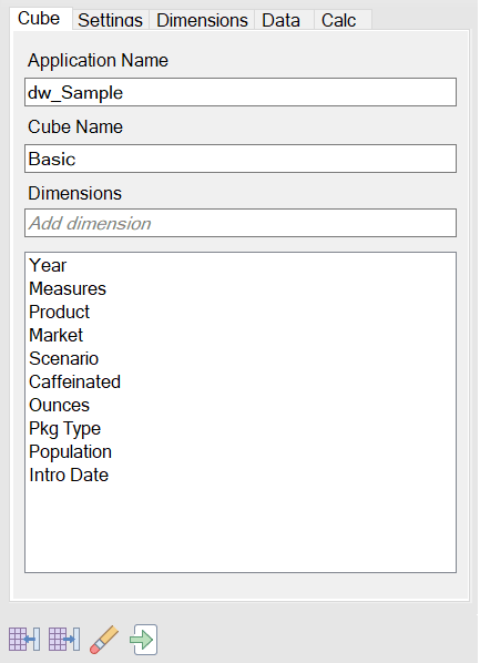 Image of the cube designer panel cube tab. Image of the cube designer panel cube tab.