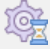 Image of the view jobs icon on the Cube Designer ribbon, with the hourglass.
