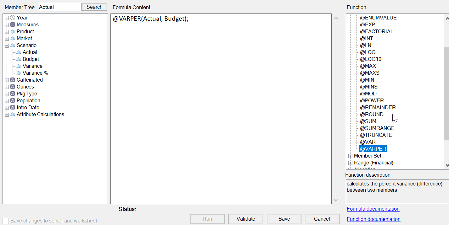 Image of the cube designer formula editor.