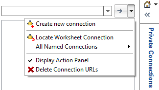 Image of the Smart View menu containing the Delete Connection URLs option. Image of the Smart View menu containing the Delete Connection URLs option.