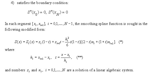 Smoothing spline algorithm, part two.