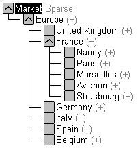 Database outline showing consolidation of parents with matching currency.