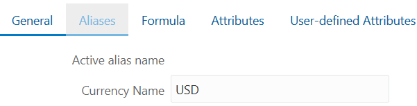 Member properties, General tab, showing USD selected as the currency name