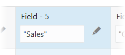 Selected data field named "Sales"