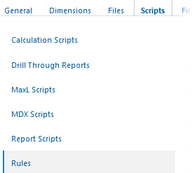 Scripts tab is selected in the database inspection dialog, and Rules is highlighted