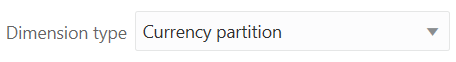 Member properties, General tab, showing Currency partition selected as the dimension type