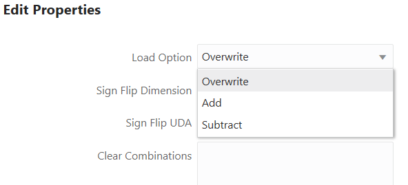 Load options in Global Properties include Overwrite (the default), Add, or Subtract.