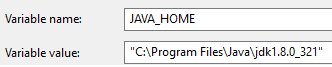 System environment variable JAVA_HOME set to "C:\Program Files\Java\jdk1.8.0_171"