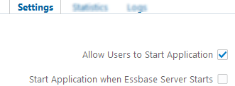 Allow application to start check box in Application Settings.
