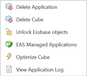 Image of the Admin Tasks menu on the cube designer ribbon.