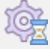 Image of the view jobs icon on the cube designer ribbon, with the hourglass.