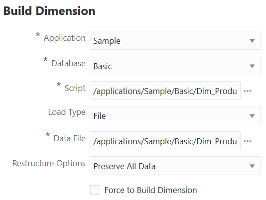 Image of the Build Dimensions dialog box, in Jobs.
