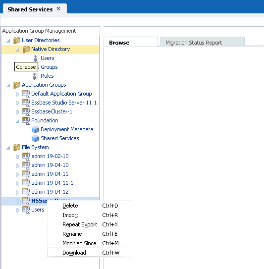 Exported content is stored in file system folder Exported content is stored in file system folder