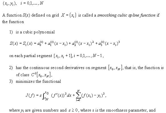 Smoothing spline algorithm, part one.