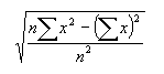 Formula for @STDEVP